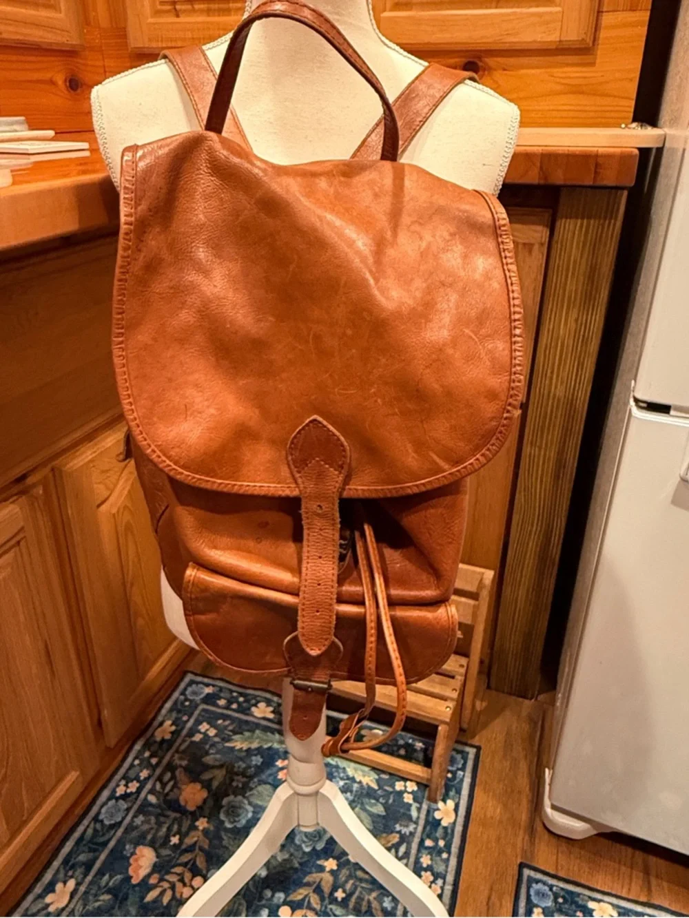 Premium Tan Leather Backpack -‎ Classic Casual Carry
